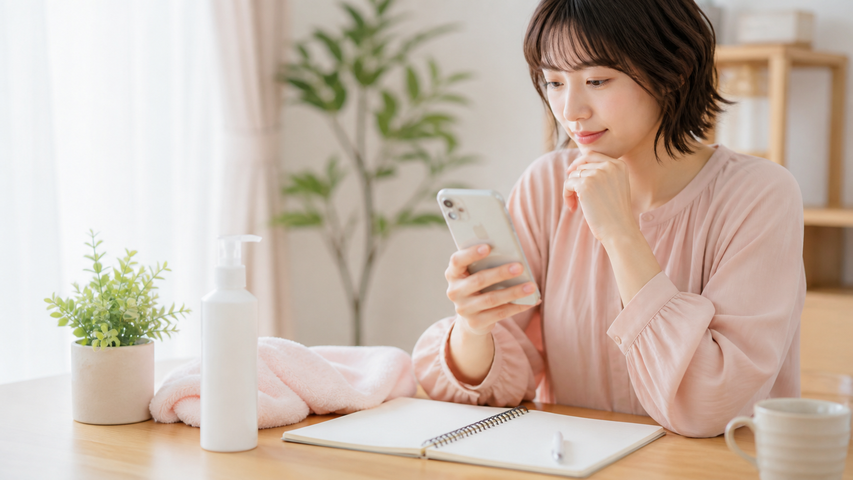 パイナップル豆乳ローションの販売店をスマホで確認するイメージ