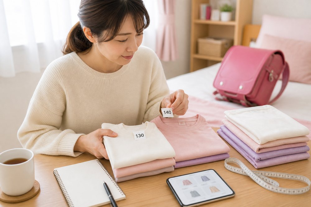 小学生のスポーツブラをどこで買うか考えるイメージ